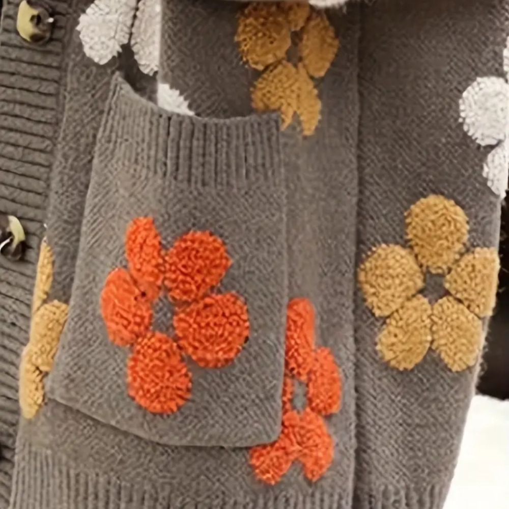 Georgeous Oversized Floral Cardigan. Button Down. Cozy, soft. Last One! - Picture 3 of 3